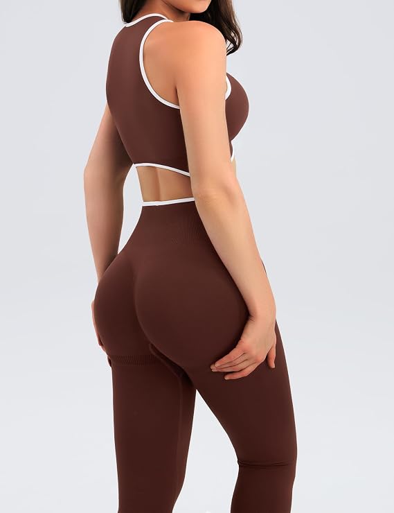 Women's 2-Piece Workout Set – Crop Tank Top & High-Waisted Scrunch Leggings