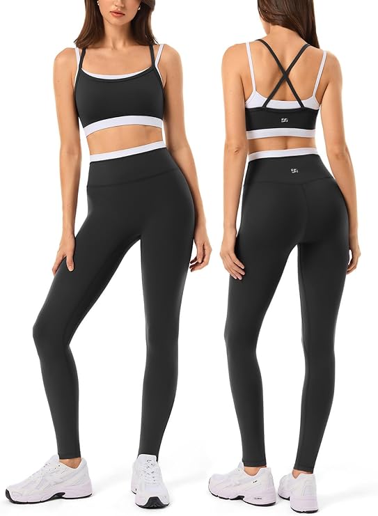 Women's 2-Piece Workout Set – Sports Bra & High-Waisted Leggings